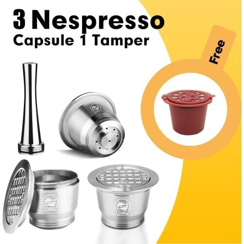 ICafilasComaptible with Nespresso Refillable Capsule 2019 Stainless Steel Reusable For Nespresso Capsule
