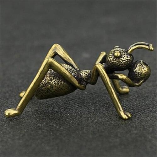 Fashion Casting Metal Ants Retro Ornaments Gifts 3D Figurine Mini Animal Collect Home Office Room Desktop Decoration Sculpture