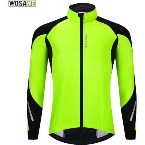 WOSAWE Cycling Bike Jackets for Men Women Winter Thermal Running Jacket Windproof Breathable Reflective Softshell Windbreaker