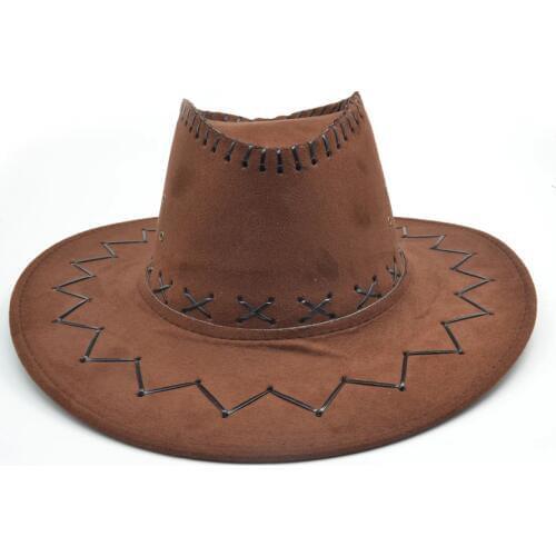 New Arrival chapeu Cowboy Hats Suede Look Wild West Fancy Dress Men Ladies Cowgirl Unisex bucket Hats