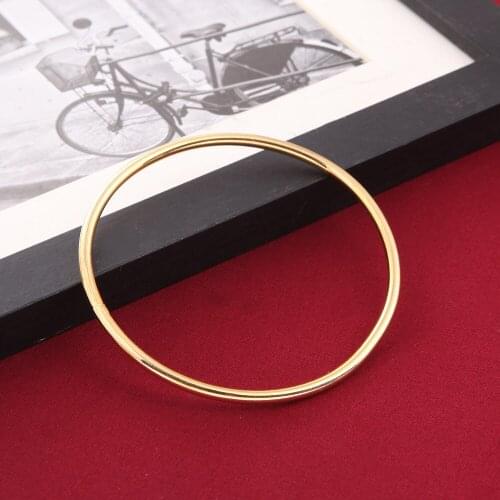 New Ethiopian Round Charm Ladies Plain Bangle Dubai Bride Wedding African Arab Middle East Bracelet Bangle Jewelry