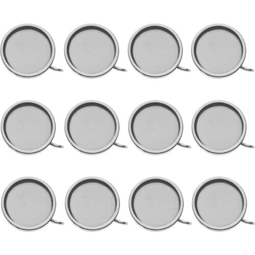 20PCS/lot Stainless Steel Glue-on Ear Back 6mm 8mm 10mm 12mm Blank Post Earring Studs Base Pins For DIY Jewelry Findings