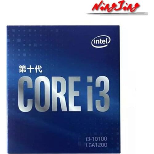 Intel Core i3-10100 i3 10100 3.6 GHz 4-core 8-thread CPU processor L2 = 1M L3 = 6m 65W LGA 1200 new and come with the cooler