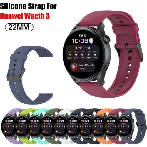 22mm Silicone Watch Band for Huawei Watch 3 3 Pro/GT 2 Soft Sport Strap Bracelet Watchband for Samsung Galaxy Watch 46mm Gear S3