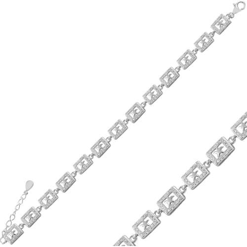Silver 925 Sterling Zircon Cubic Zirconia Bracelet