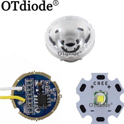 Cree XM-L LED T6 White Light with 20mm star pcb+ 3.7V 5modes led Driver +T6 10degree led Lens with Base Holder kit