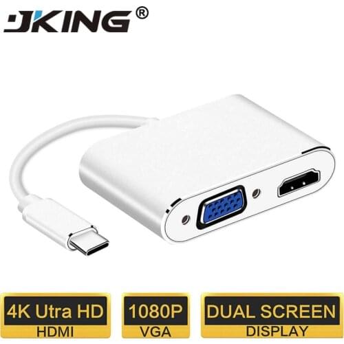 USBC To HDMI 4K 30 Hz VGA Adapter USB 3.1 Type C USB-C to VGA HDMI Video Converters Adaptor for New Macbook Pro/ Chromebook Pix