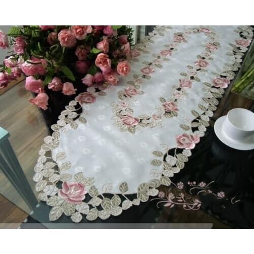 Gorgeous rose series Rural cloth art Chinese embroidery The table cloth Tea table cloth Table flag Table mat Dust cover towel