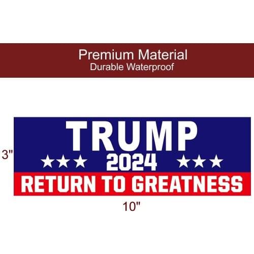 Shmbada 2 Pcs Donald Trump 2024 Return to Greatness Vinyl Stickers Waterproof Decal for Car, Trucks, Bumper, Window, Jet Ski, La