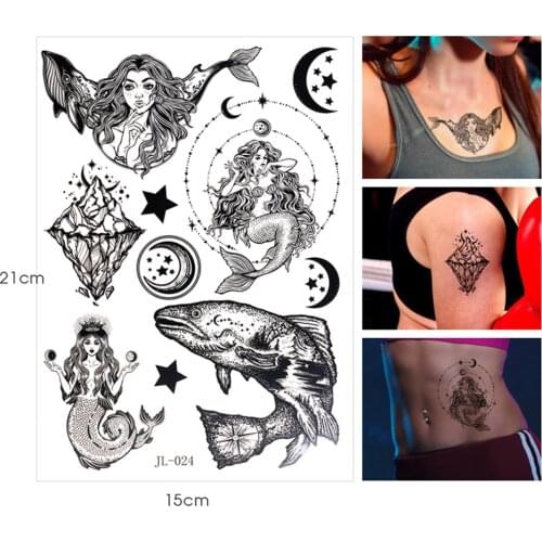 1PC Arm Body Waterproof Large Tattoo Stickers Lion Crown King Rose Waterproof Temporary Tatoo Sticker Wild Wolf Tiger Tattoo