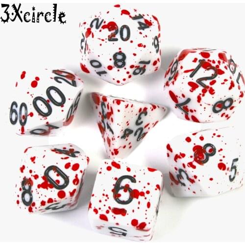 7pcs/set Polyhedral TRPG DND Game Opaque D4-D20 Multi Sides Dice Family Party Funny Table Dices Games for Adults