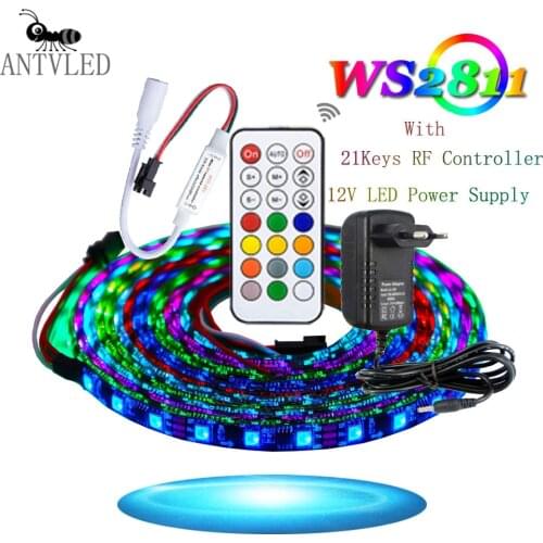 WS2811 LED Strip Lights RGB Individually Addressable SMD 5050 Flexible Ribbon Smart LED Lights Tape Diode Dream Colorful DC12V