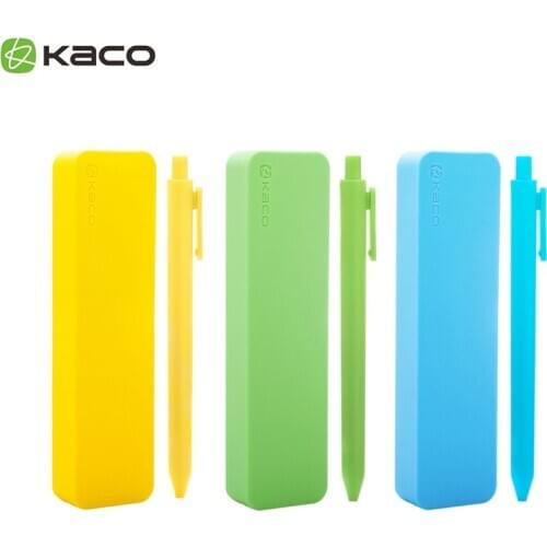 Original KACO PURE Gel Pen with Soft Silicone Pen Box Set Stationery Box Pencil Box Colorful Pen Case Set for School Office