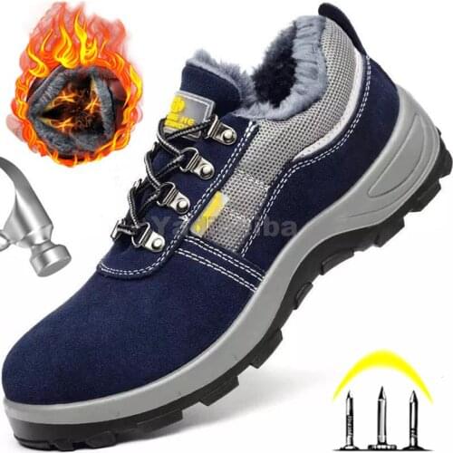 Mens Safety Shoes Steel Toe Winter Work Boots Puncture-Proof Work Sneakers Indestructible Work Shoes Men Safety Boots Outdoor