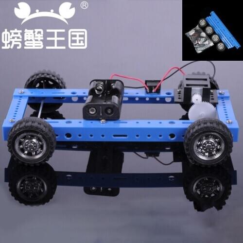 1PC DIY Four-Wheel Drive Car Model Science Teaching Aids Model Toy Assembly Solar Energy Technology Production In Crab Kingdom