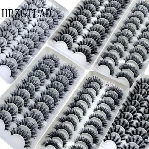 10Pairs 3D Faux Mink Eyelashes Short Natural Thick Long False Eyelashes Dramatic Fake Lashes Makeup Extension Eyelashes maquiage