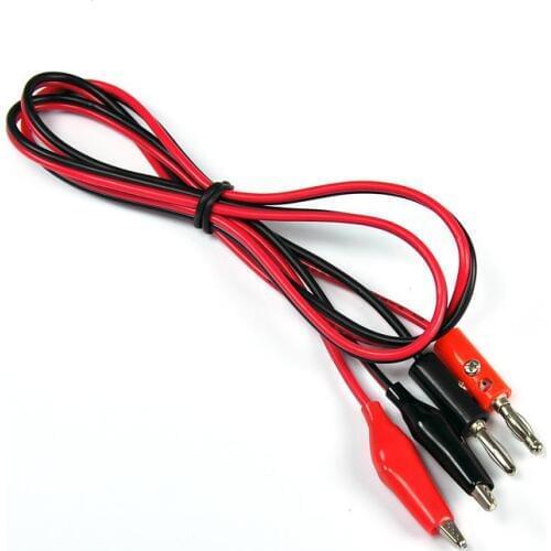 10pcs 2X Style Red Black Alligator Test Lead Clip to Banana Plug Probe Cable