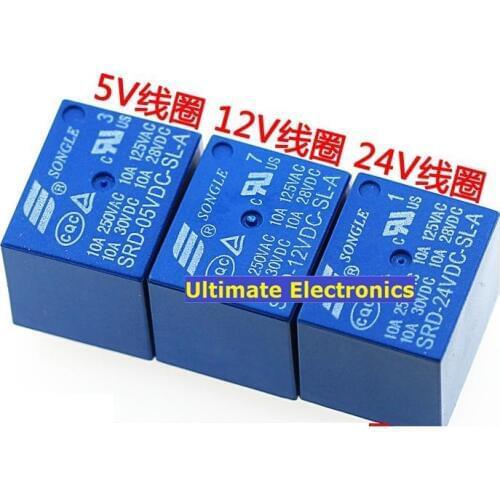 10PCS SRD-05VDC-SL-A SRD-12VDC-SL-A SRD- 24VDC-SL-A SRD-48VDC-SL-A 5V 12V 24V 48V 4FEET RELAY