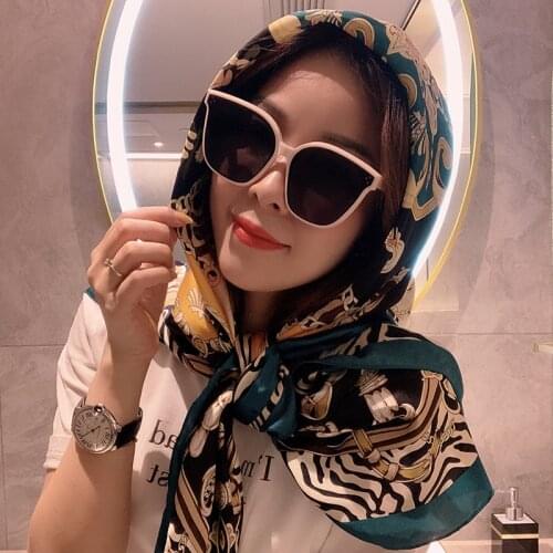 2021 new spring female scarf high quality shawl silk fashion scarf headscarf beach sunscreen bag headscarf scarf 110X110