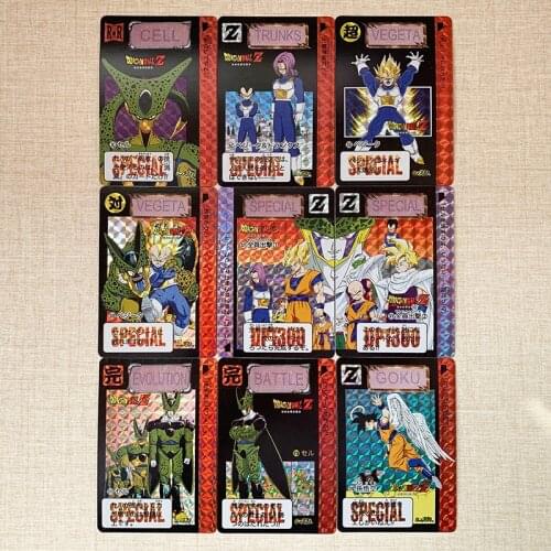 9pcs/set Dragon Ball Z GT Cell No.2 Super Saiyan Heroes Battle Card Ultra Instinct Goku Vegeta Game Collection Cards