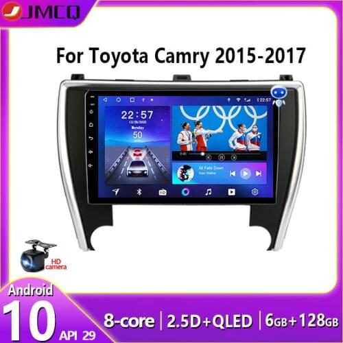 JMCQ 2 din Android 10.0 Car Radio For Toyota Camry 8 50 55 2015-2017 Multimedia video Player Navigaion GPS RDS Stereo Head unit