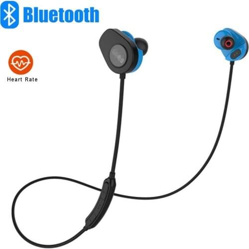 Bluetooth Stereo Headphones Wireless Earphones Sports Earbuds with Heart Rate Monitor Noise Cancelling for IOS Android Phones