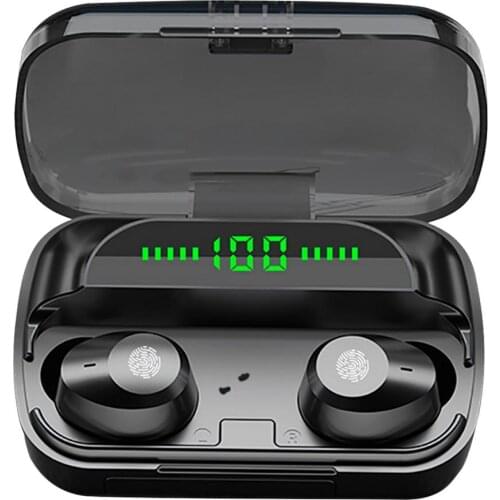 TWS Bluetooth Headset Waterproof Binaural Wireless Earphone, Bluetooth 5.1 IPX7 Waterproof Earphone With 2000mAh Charging Box