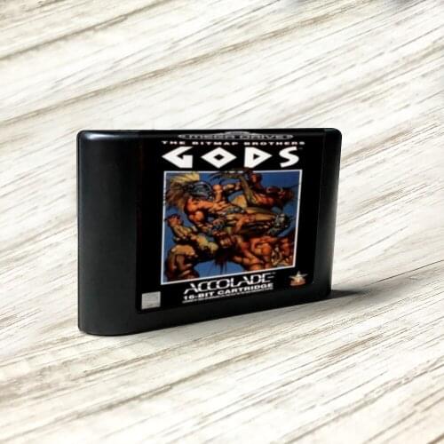 Gods - EUR Label Flashkit MD Electroless Gold PCB Card for Sega Genesis Megadrive Video Game Console