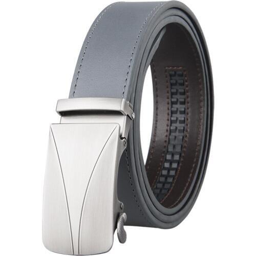 Brand Genuine Leather Belt for Men Luxury Brand Fashion Automatic Buckle Ratchet Belts Comfort Click Leather Belt Male