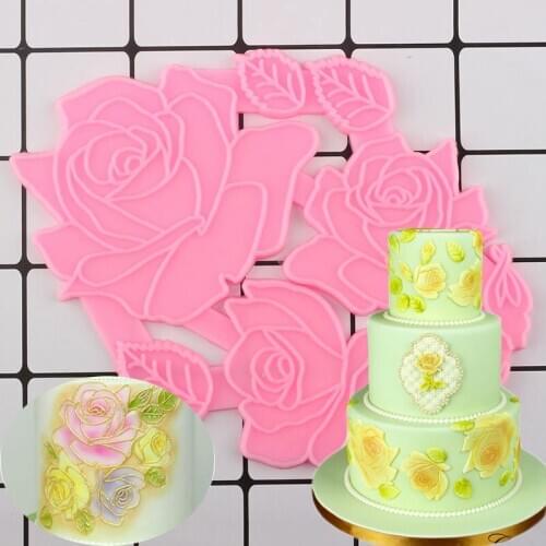 Rose Leaf Cake Border Silicone Cake Decorating Tools Wedding Cupcake Topper Fondant Mold DIY Candy Polymer Clay Chocolate Molds