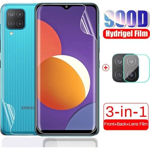 Sansung galaxi m12 hydrogel film for samsung galaxy m12 m 12 6.5" hd anti-scratch front back screen protect camera film not glas