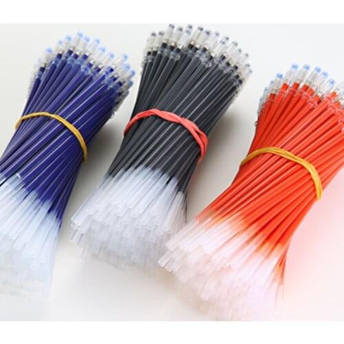 H05B 10Pcs 0.38mm 0.5mm Gel Ink Ballpoint Pen Refill Black Blue Red Stationery Supply