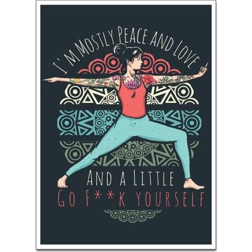 Canvas Poster SASSY YOGA QUOTE Wall Art Painting Posters and Prints Nordic Wall Pictures for Home Decor No Frame