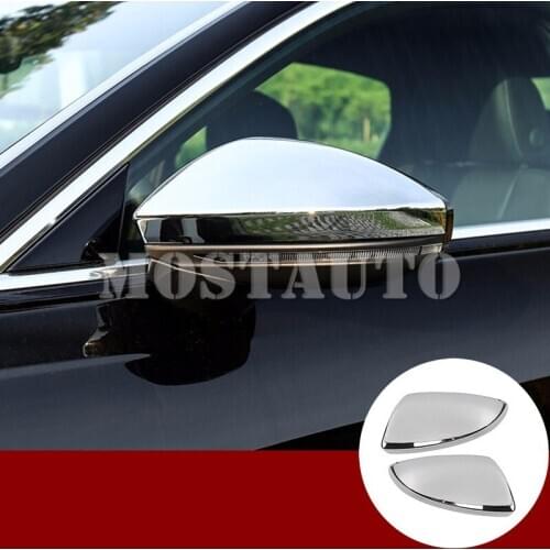 For Audi A7 S7 ABS Chrome Rearview Mirror Frame Trim Cover 2pcs 2019-2020 Silver/Black Car Accessories Interior Car Decor