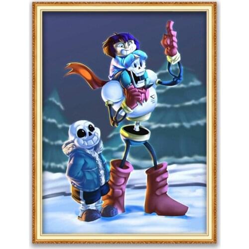 Undertale DIY Embroidery 11CT Cross Stitch Kits Craft Needlework Set Cotton Thread Printed Canvas Home Decoration On Sale Design