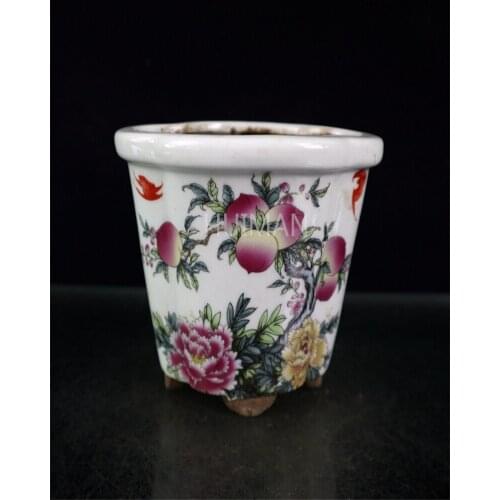 Elaborate Porcelain Hand Painting Flower Basin Crafts Home Decoration China