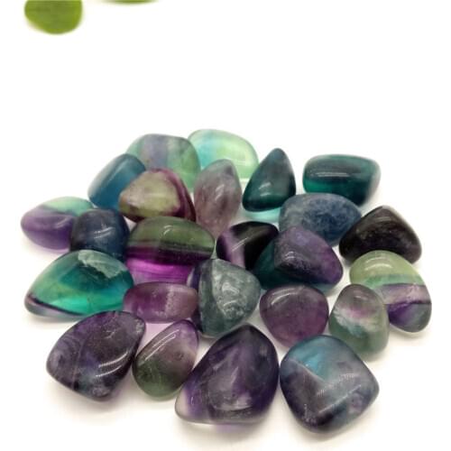 Beautiful natural rainbow fluorite quartz crystal tumbled stone rieki healing garden decorative for sale 50g