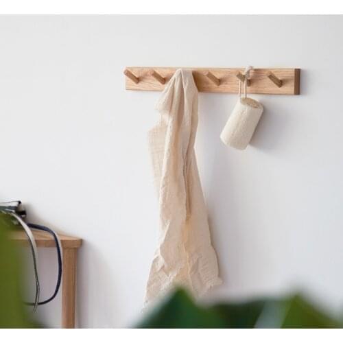 Nordic Log Coat Hook Wall Hanging Solid Wood Storage Rack Hat Clothes Bag Wall Shelves Door Hanger Ornament Kids Room Decoration