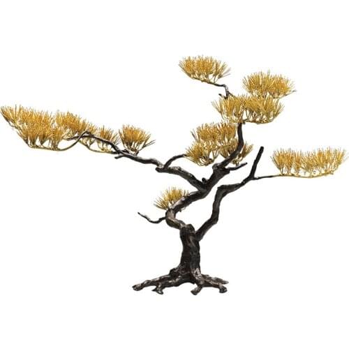 Hotel lobby metal large sculpture living room porch new Chinese fortune table welcome pine art ornaments