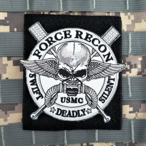 US Marines Embroidery Magic Velcro Backpack Patches USMC Badges Armband Tactical Army Military Chapter Cool Decorative Stickers