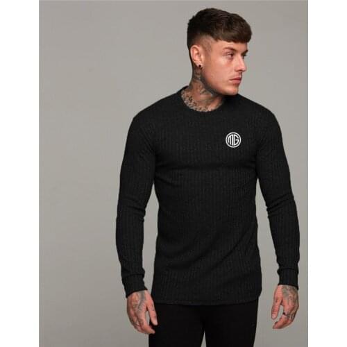 Muscleguys 2021 Spring Fashion Sweaters Men Casual O-Neck Slim Fit Long Sleeve Knitted T Shirt Mens Pullovers Men Brand Clothing