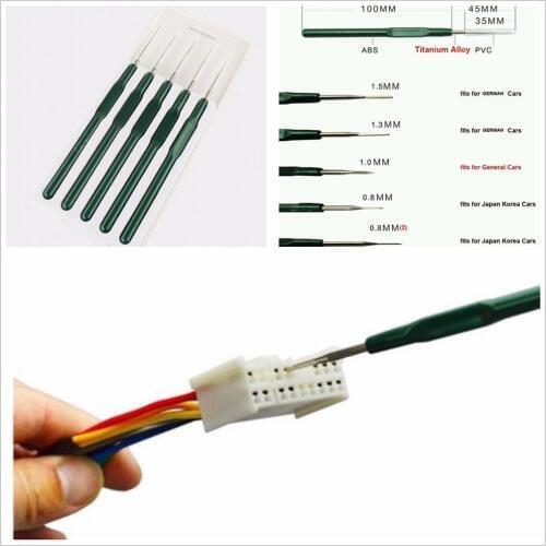 AT5Pcs Crimp Pin Terminal Removal Dismount Tool Kit for RAV4 BMW F01 audi Passat VW Molex DELPHI tyco AMP Sumitomo Connectors