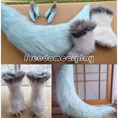 Redo of Healer Setsuna Cosplay Shoe Cover Ears Tail 100CM
