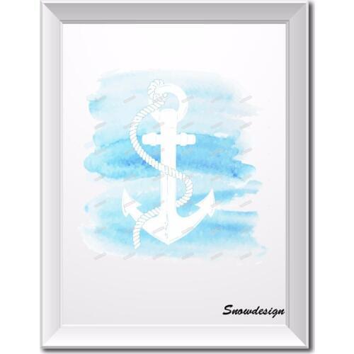 Rikivity Anchor wall art canvas painting poster prints Pictures for Living room home Decor Kids Bedroom sticker gifts