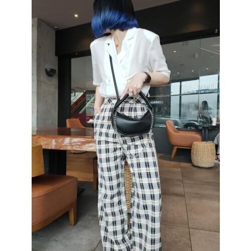 2021 New Leather Green Handbag Small Crowd Simple Bag Chain Slanting Crossbag