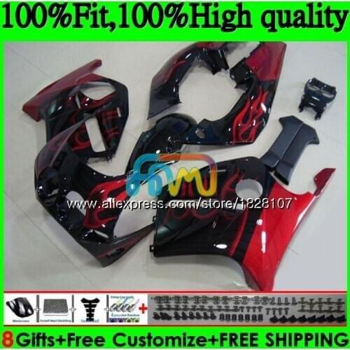 OEM Injection For HONDA CBR250RR CBR250 RR 95 96 Red flames 97 98 99 143BS.55 MC22 CBR 250RR 1995 1996 1997 1998 1999 Fairing