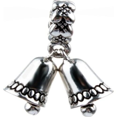 Christmas bell pendant bead fit original pandora bracelet & bangle accessories fashion charms jewelry Christmas gift women