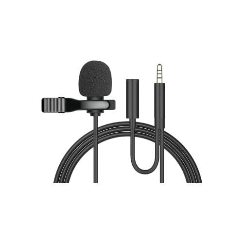 Mini Portable Lapel Clip-on Condenser Mic Wired Microphone 3.5mm Omnidirectional Metal Microphone for iPhone Android Smart phone