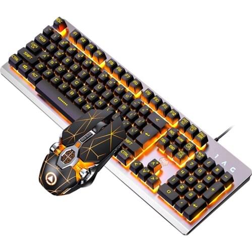USB Wired Gaming Keyboard Mouse Kit Set Full Size 104 keys Mechanical Feeling RGB for PC Laptop Computer Highend Office Home New