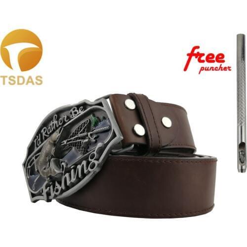 3D Fish Belt Buckle For 4cm Wide Belt Silver Plated Fashion Animal Belt Buckle Head With Pin Buckles Men Jeans accessories